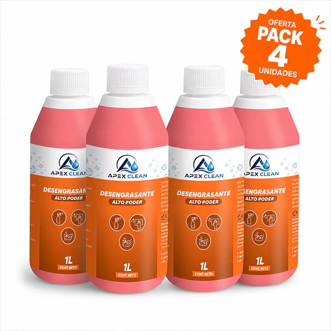 Pack de 4 Desengrasantes Alto Poder 1L