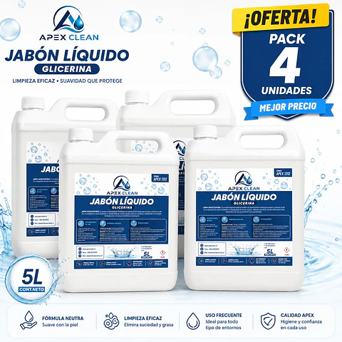 Pack 4 Jabón Líquido de Glicerina 5 Lts