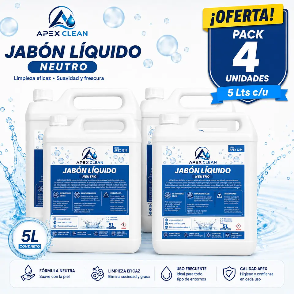 Pack Jabón Líquido Neutro 5L 1