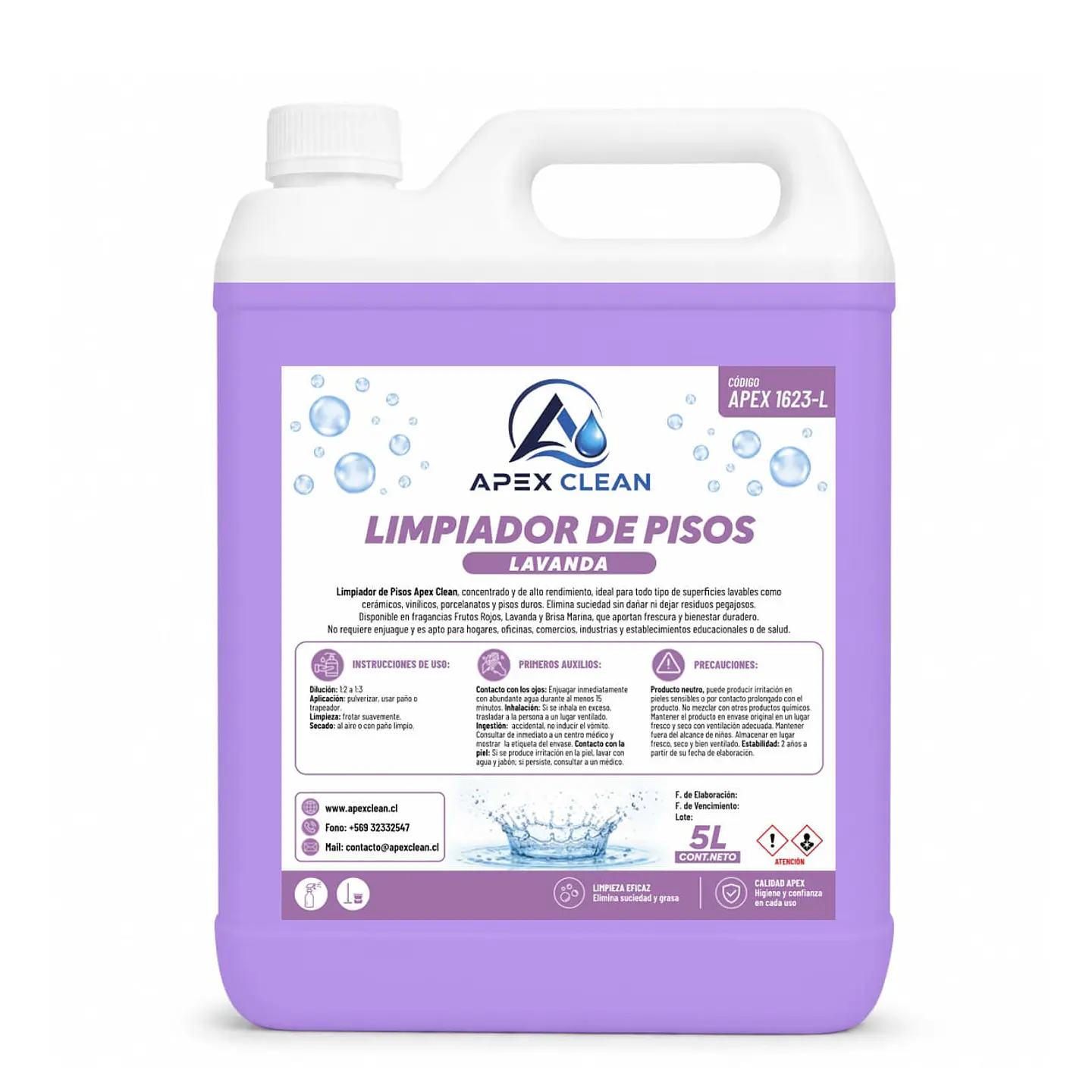 Limpiador de Pisos Concentrado aroma Lavanda 5lts 1