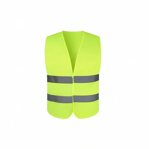 Chaleco de alta visibilidad amarillo con cinta reflectante, talla ajustable