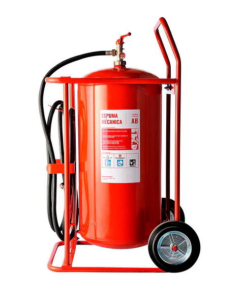 Carro extintor rodante espuma AFFF 100 litros con manguera larga