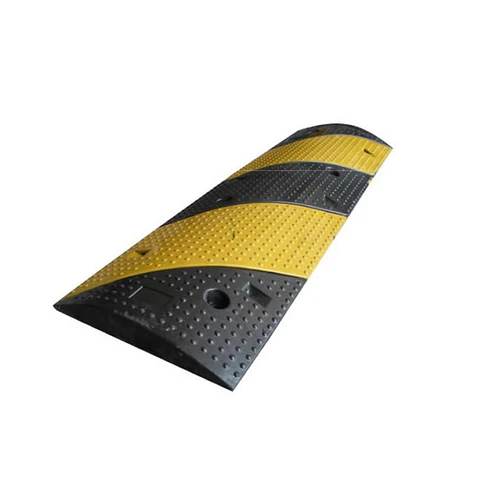 Reductor de velocidad de caucho 100 x 30 x 5 cm negro y amarillo, 4 perforaciones