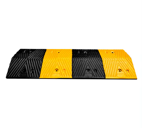 Reductor de velocidad de caucho 100 x 35 x 5 cm negro y amarillo, 8 perforaciones
