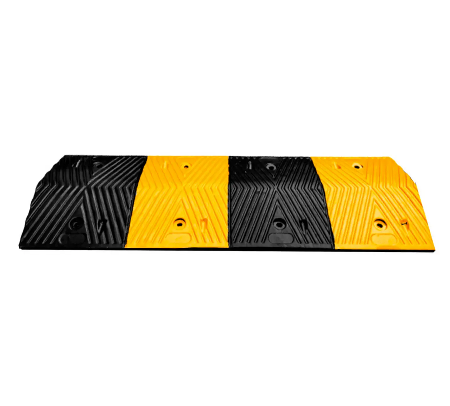 Reductor de velocidad de caucho 100 x 35 x 5 cm negro y amarillo, 8 perforaciones 1