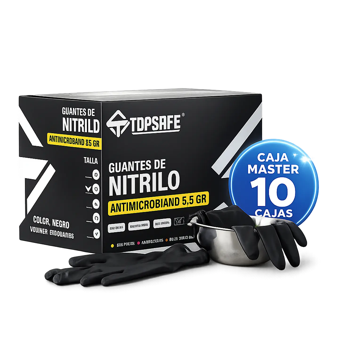 Guantes de Nitrilo Negro - TOPSAFE 1