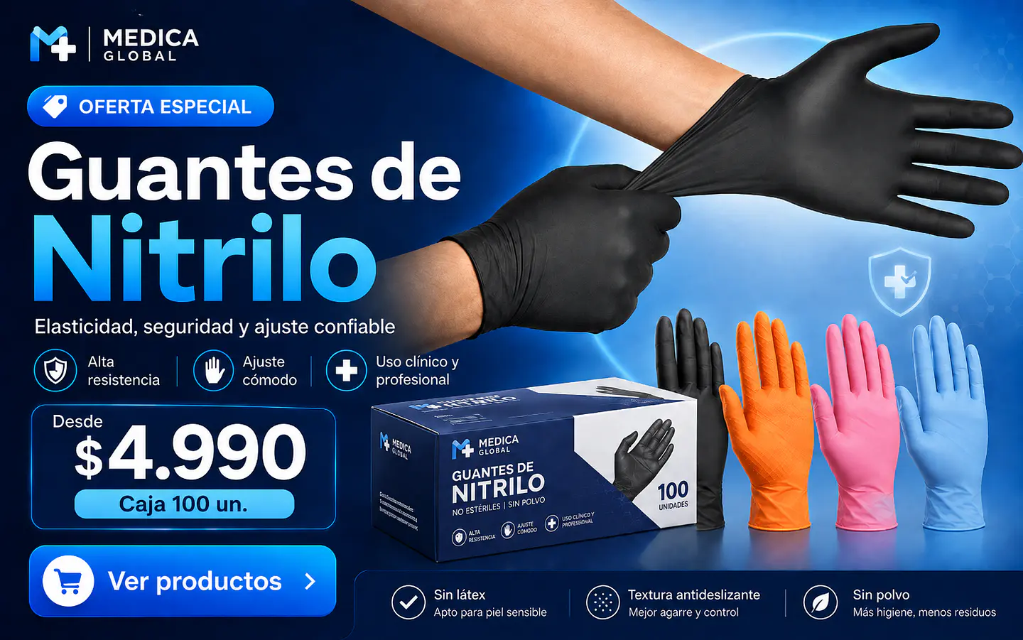 Guantes de Nitrilo Negro - TOPSAFE 2