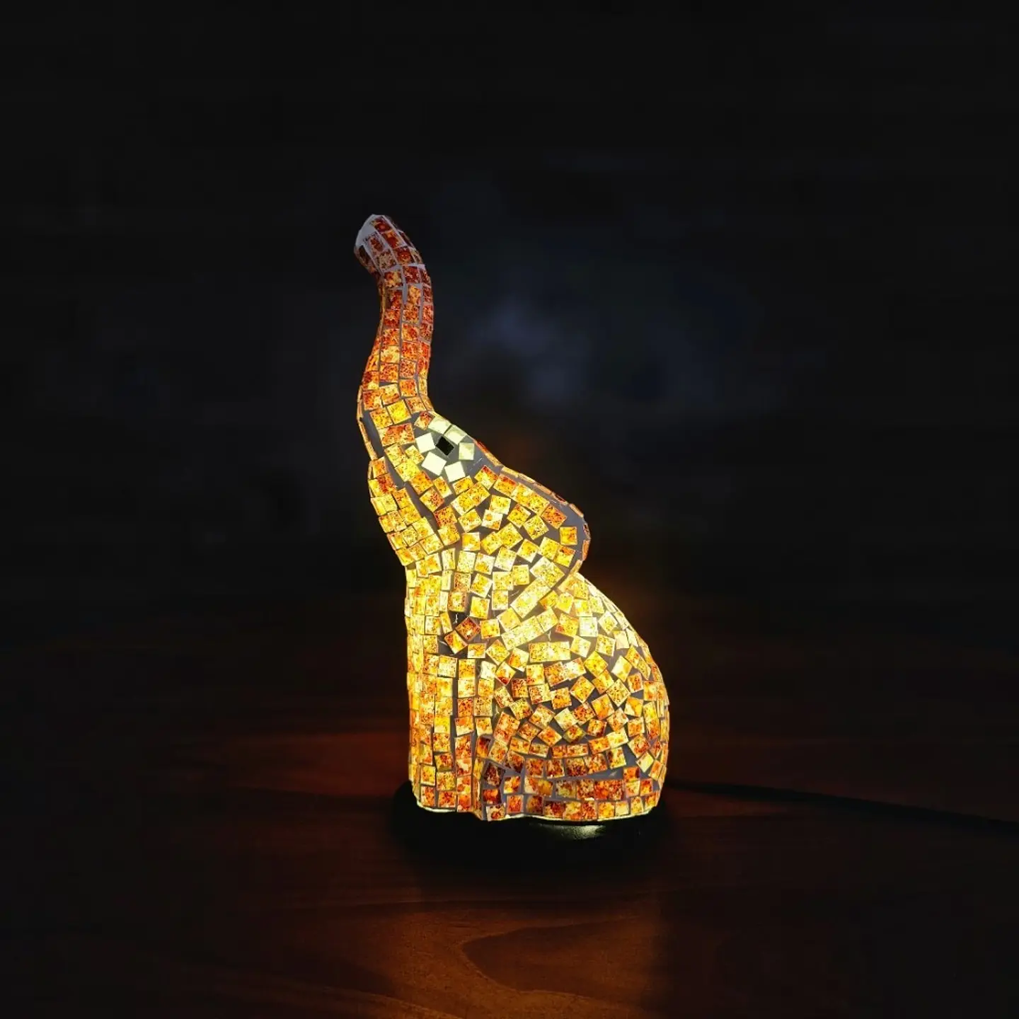 Lampara Mosaico Elefante Artesanal Chico 2