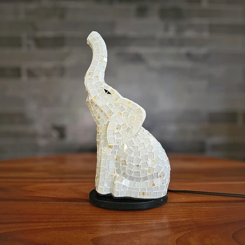 Lampara Mosaico Elefante Artesanal Chico