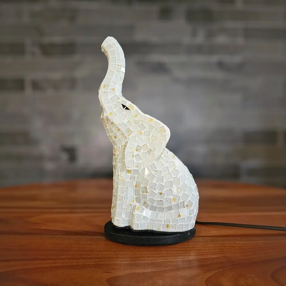 Lampara Mosaico Elefante Artesanal Chico 1