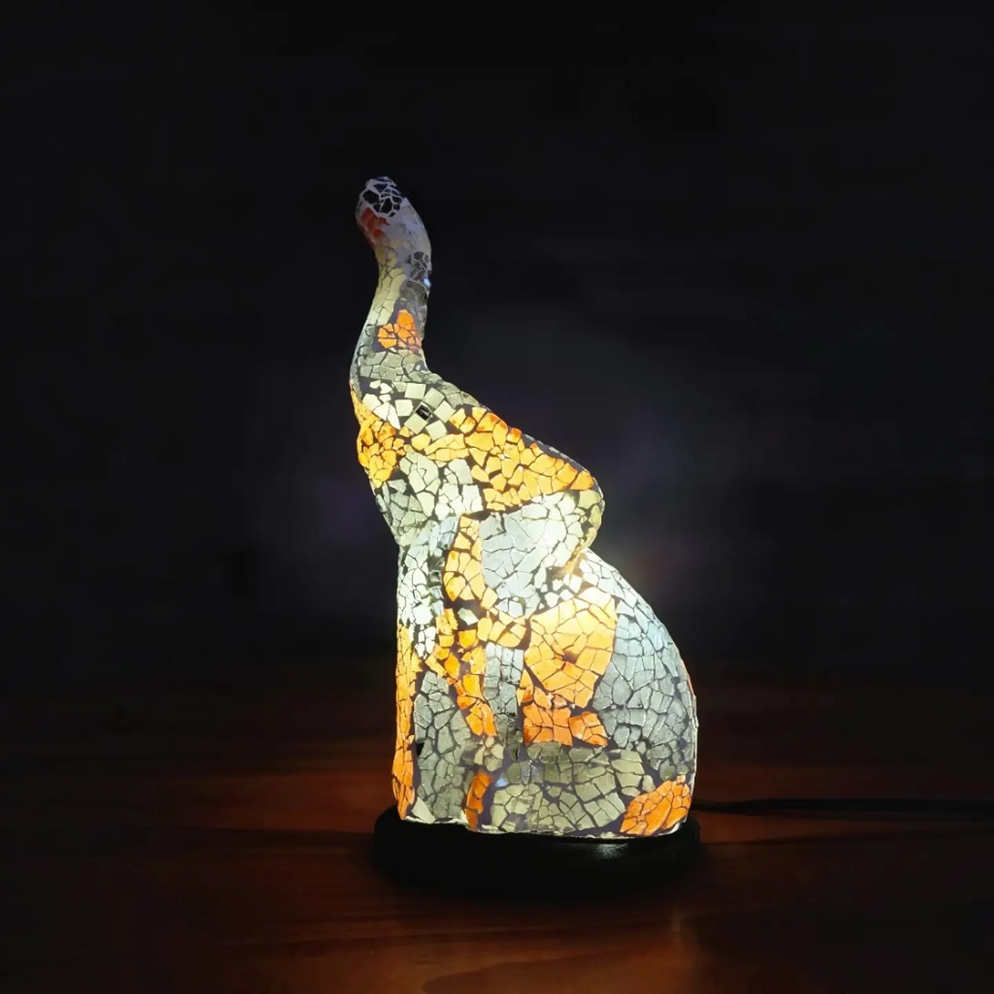 Lampara Mosaico Elefante Artesanal Chico 2
