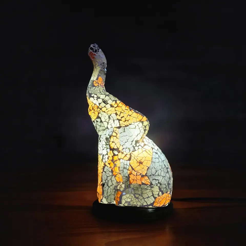 Lampara Mosaico Elefante Artesanal Chico 2