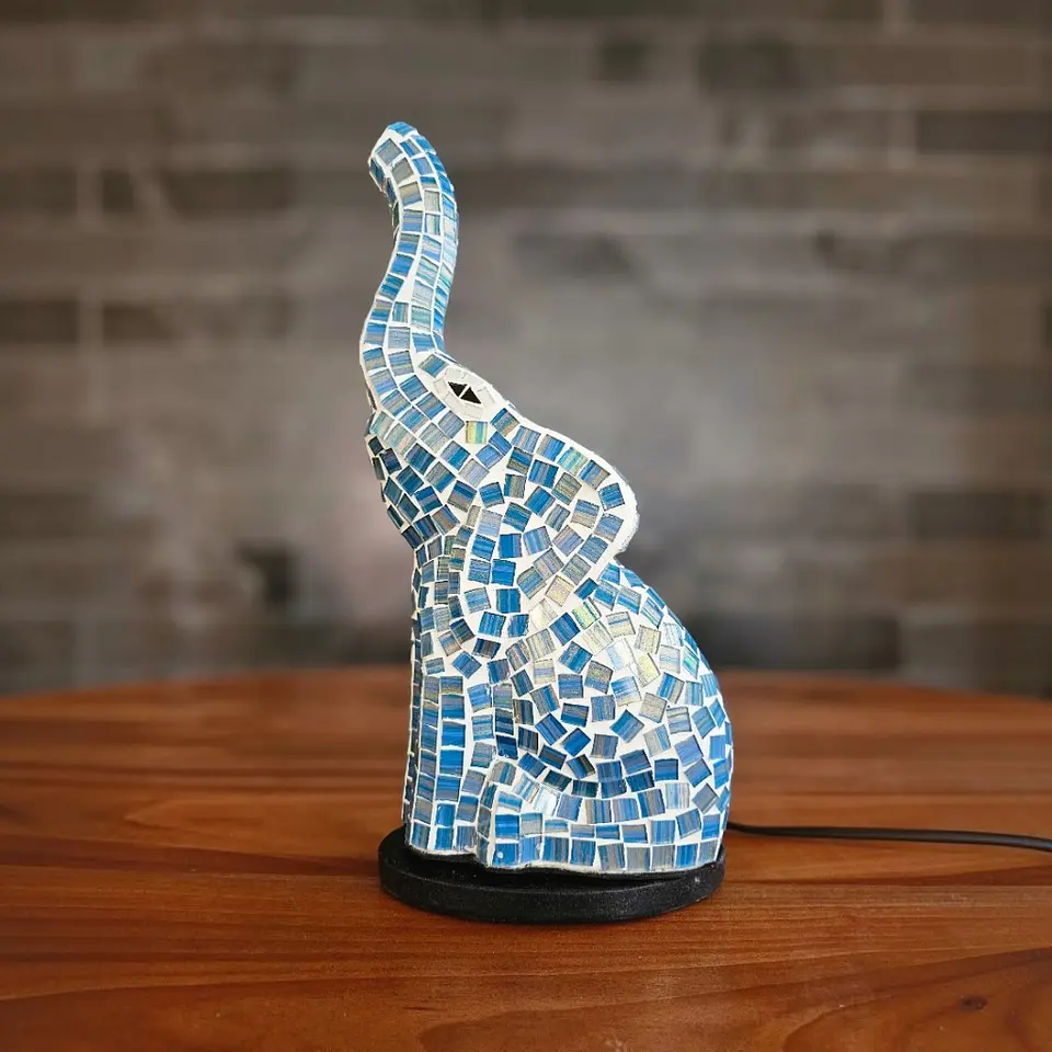 Lampara Mosaico Elefante Artesanal Chico 1