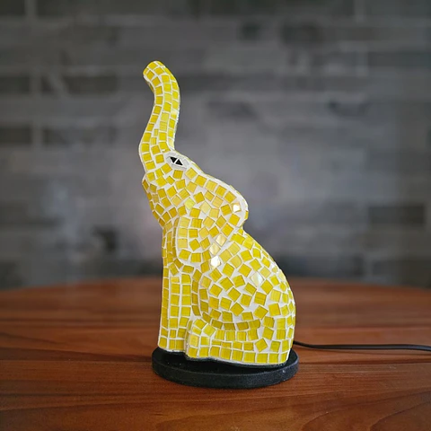 Lampara Mosaico Elefante Artesanal Chico