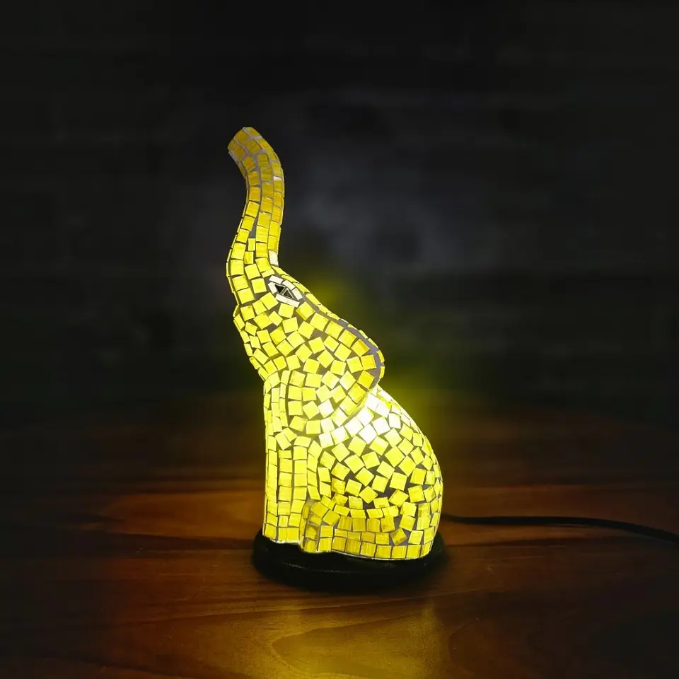 Lampara Mosaico Elefante Artesanal Chico 2