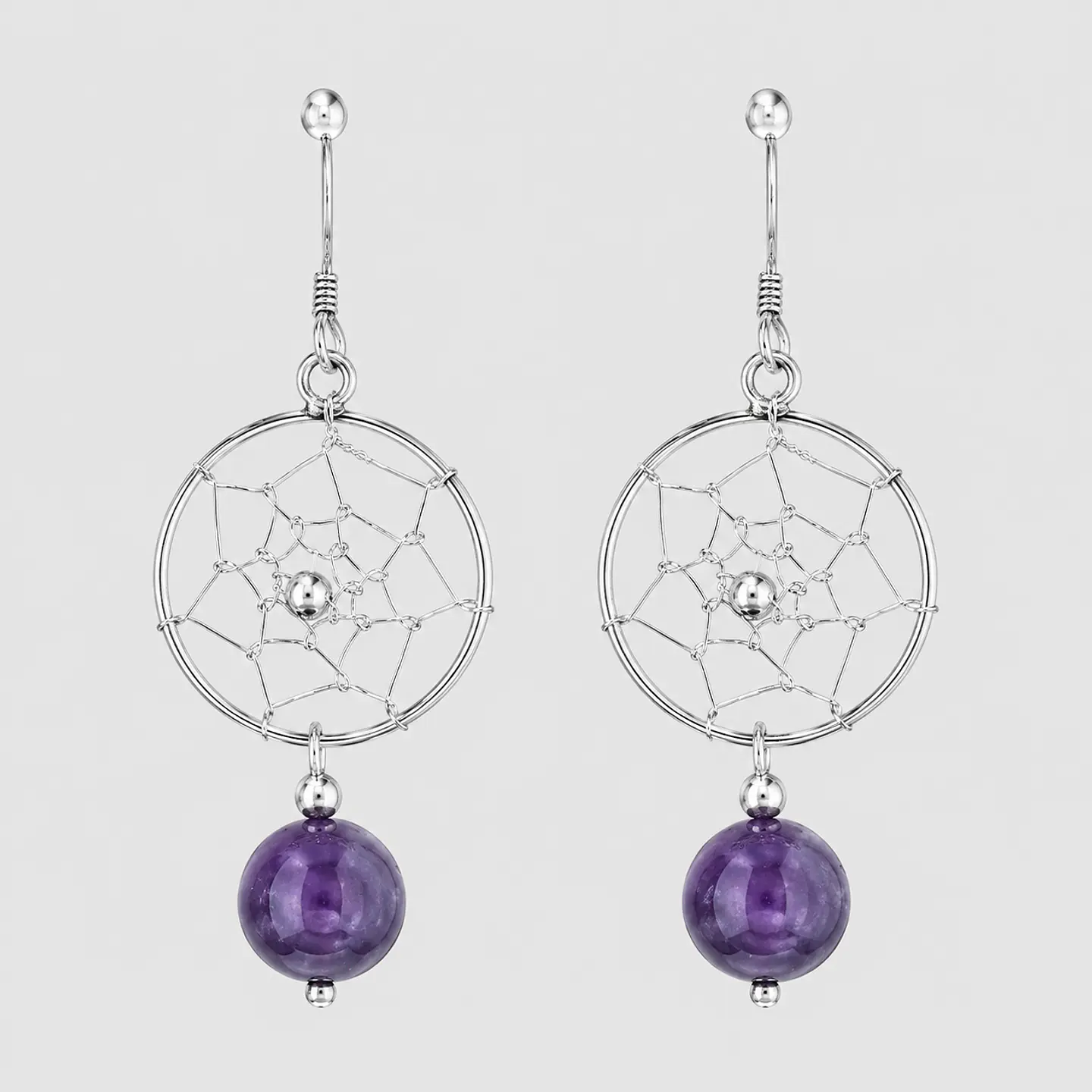Aros Atrapasueños de Amatista en Plata 925 1