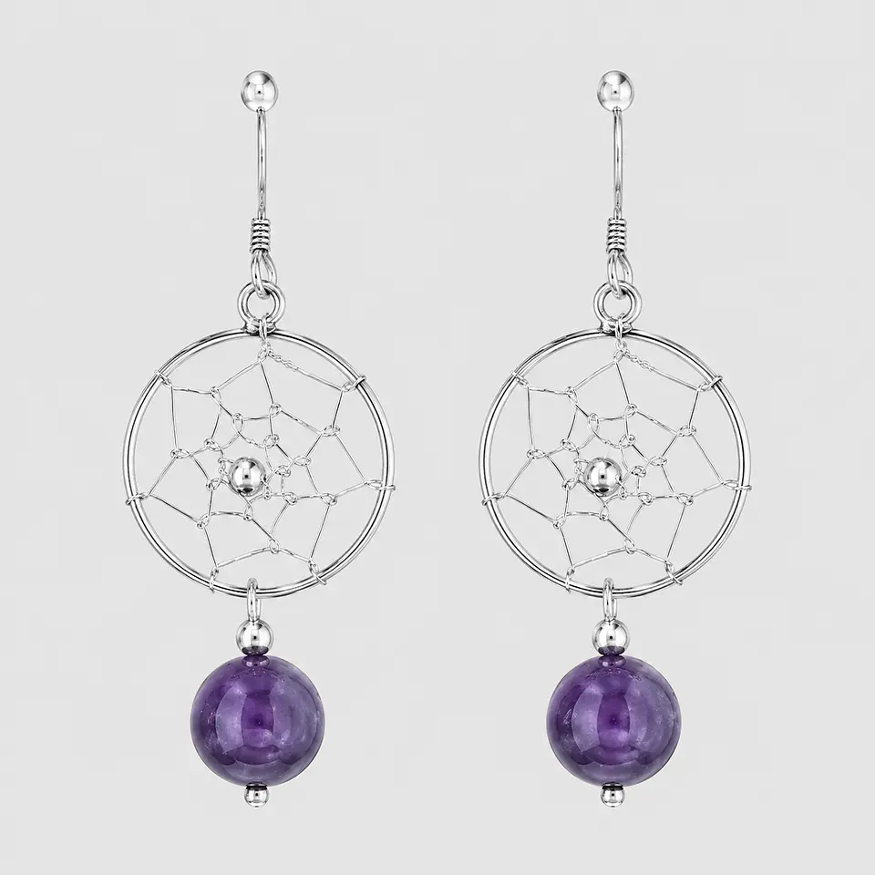 Aros Atrapasueños de Amatista en Plata 925 1