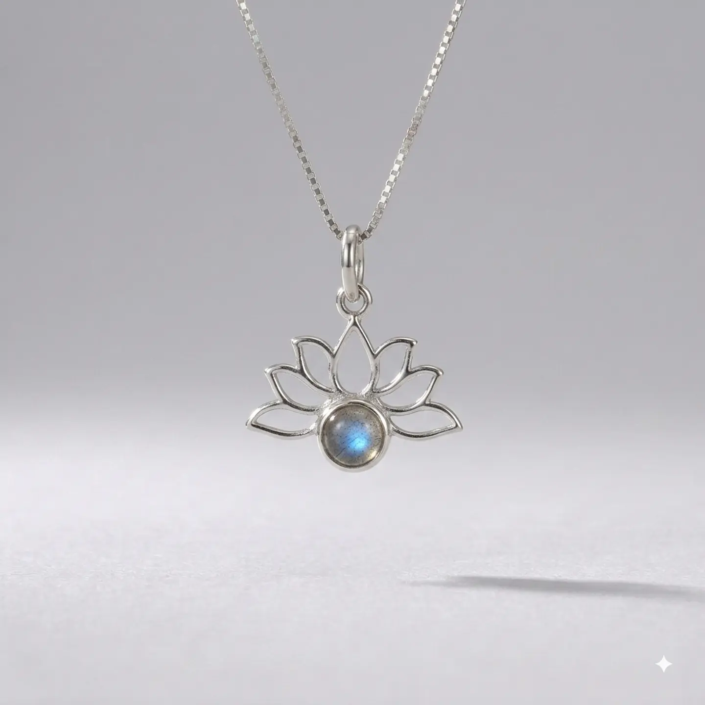 Colgante Flor de Loto con Labradorita en Plata 925 1