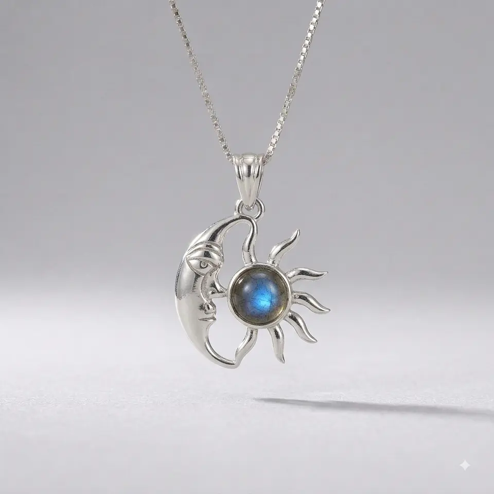 Colgante Luna y Sol en Labradorita y Plata 925 1
