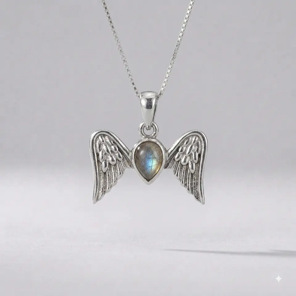 Colgante Alas de Ángel en Labradorita y Plata 925 1