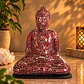 Lámpara Buda Dhyana Mudra Mosaico Artesanal – Rojo - Miniatura 1