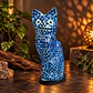 Lámpara Gato Mosaico Artesanal – Azul - Miniatura 1