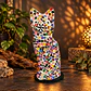 Lámpara Gato Mosaico Artesanal – Multicolor Arcoíris - Miniatura 1