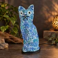 Lámpara Gato Mosaico Artesanal – Azul y Blanco - Miniatura 1