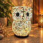 Lámpara Búho Mosaico Artesanal – Blanco Multicolor - Miniatura 2