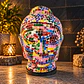 Lámpara Cabeza de Buda Siddharta Gautama Mosaico Artesanal – Blanco Multicolor - Miniatura 1