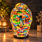 Lámpara Cabeza de Buda Siddharta Gautama Mosaico Artesanal – Blanco Multicolor - Miniatura 2