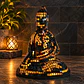 Lámpara Buda Dhyana Mudra Mosaico Artesanal – Negro y Dorado - Miniatura 1