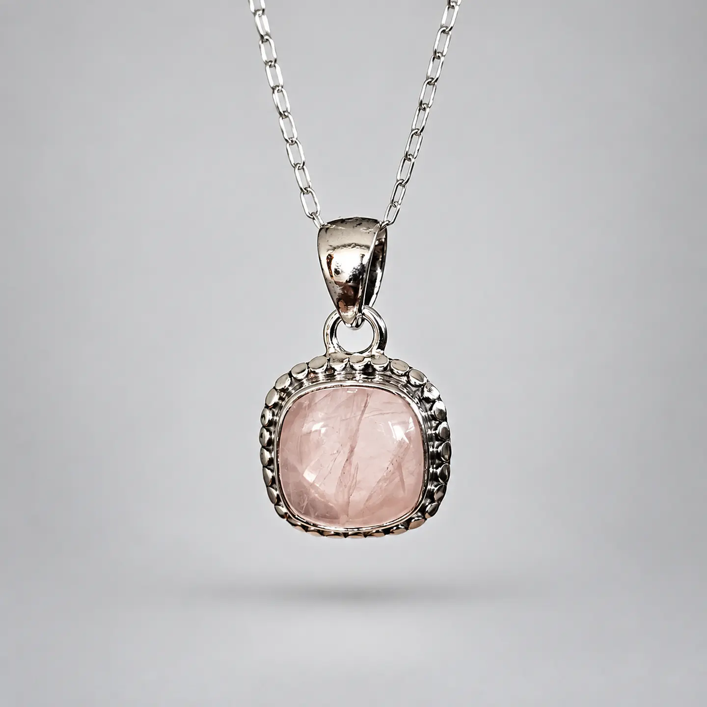 Colgante Cuarzo Rosa – Plata 925 1
