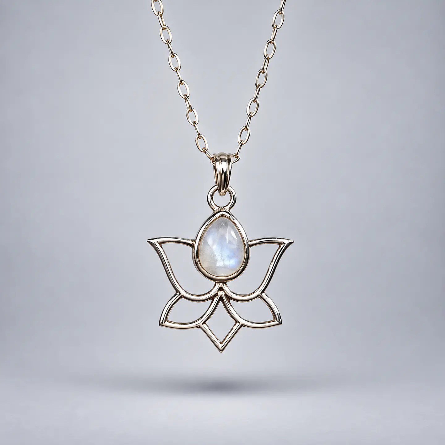 Colgante Flor de Loto – Piedra Luna 1