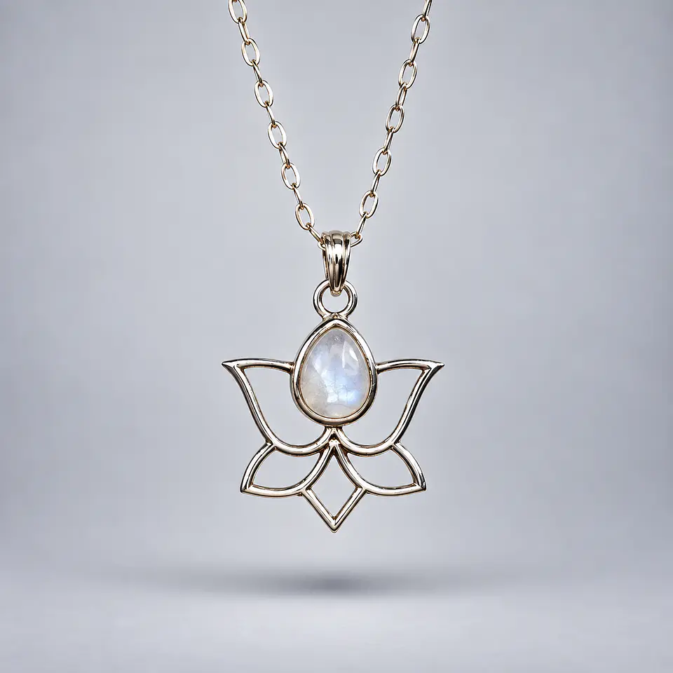 Colgante Flor de Loto – Piedra Luna 1