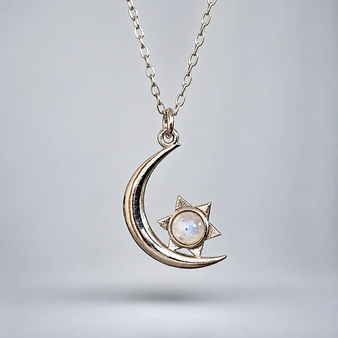 Colgante Luna y Estrella – Piedra Luna