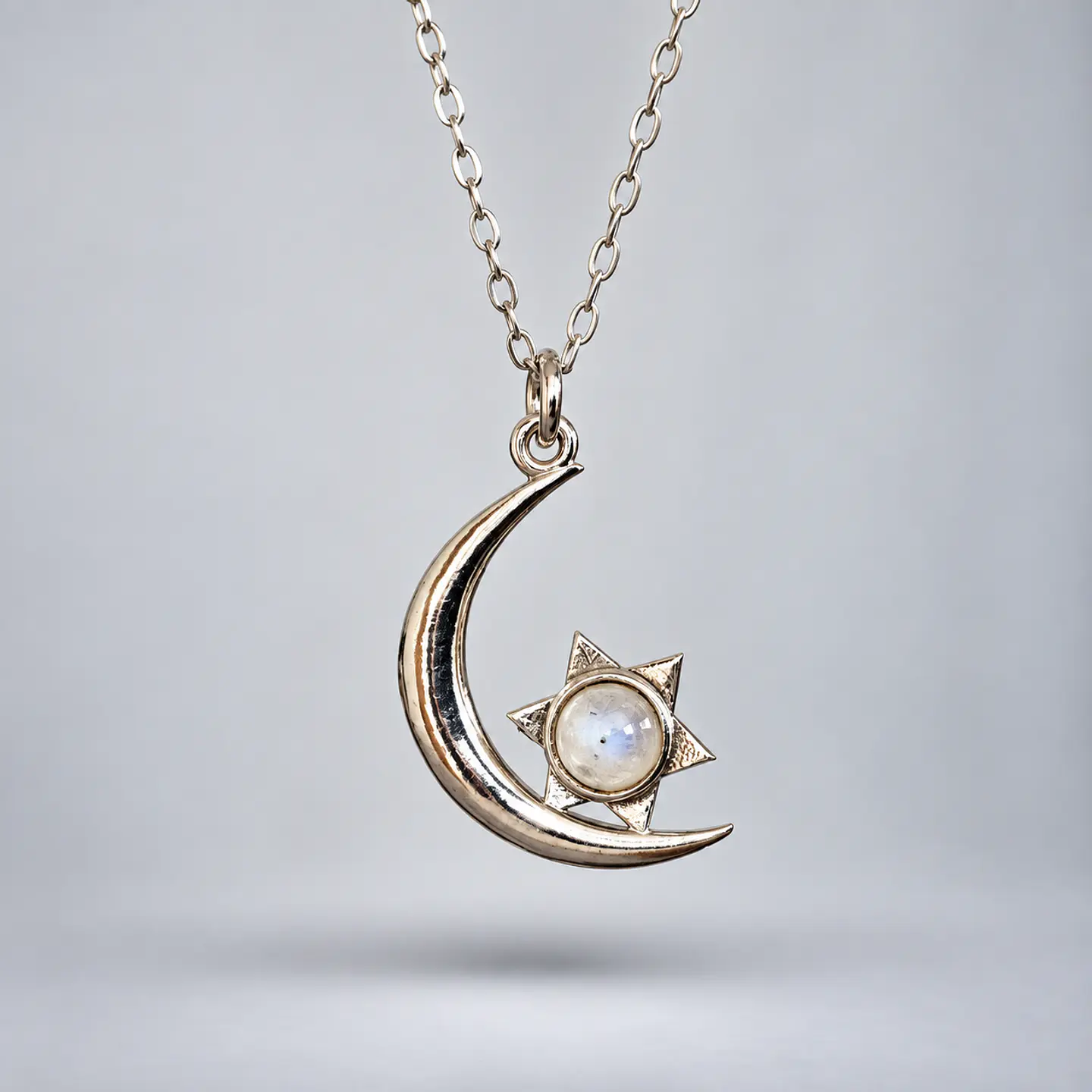 Colgante Luna y Estrella – Piedra Luna 1