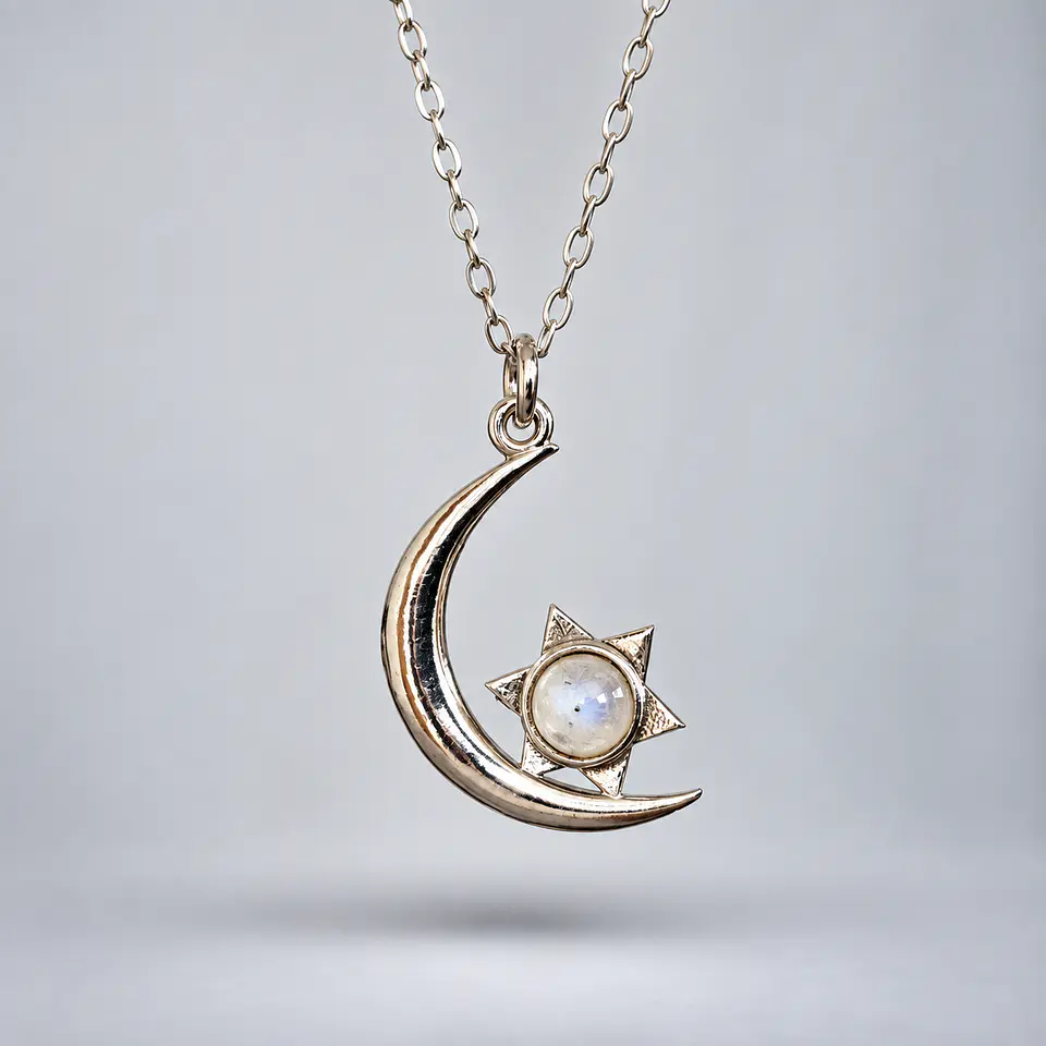 Colgante Luna y Estrella – Piedra Luna 1