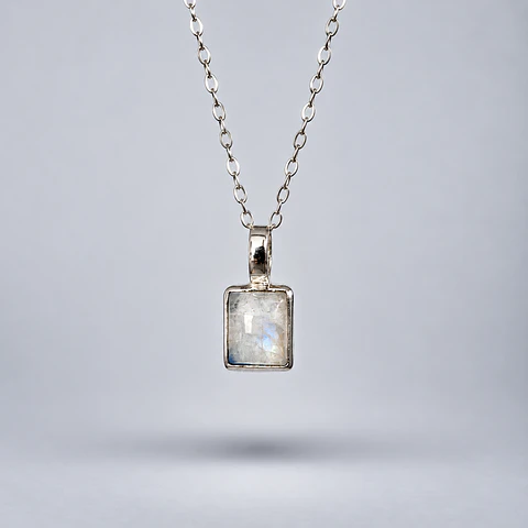 Colgante Rectangular – Piedra Luna