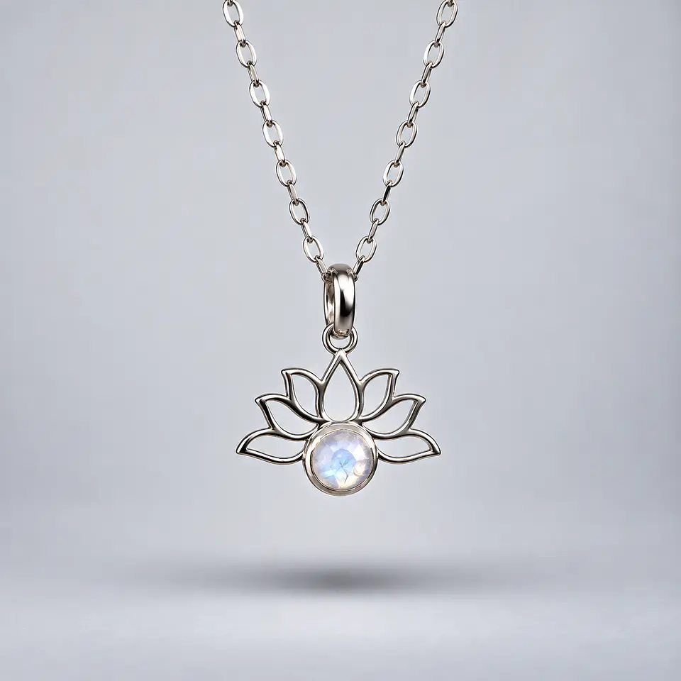 Colgante Flor de Loto – Piedra Luna 1