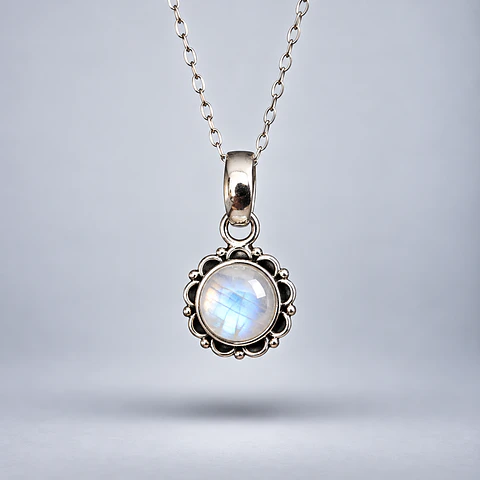 Colgante Floral – Piedra Luna
