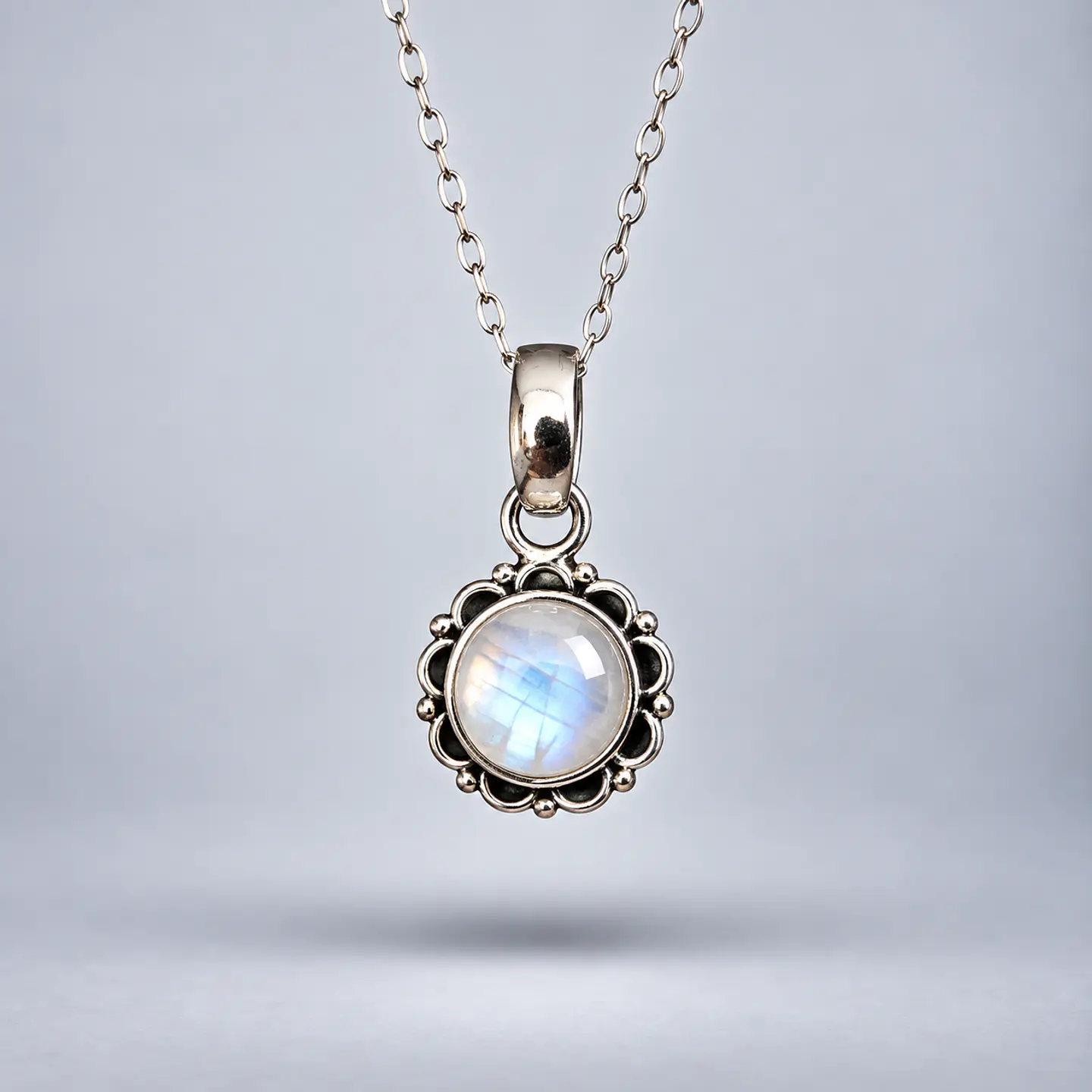 Colgante Floral – Piedra Luna 1