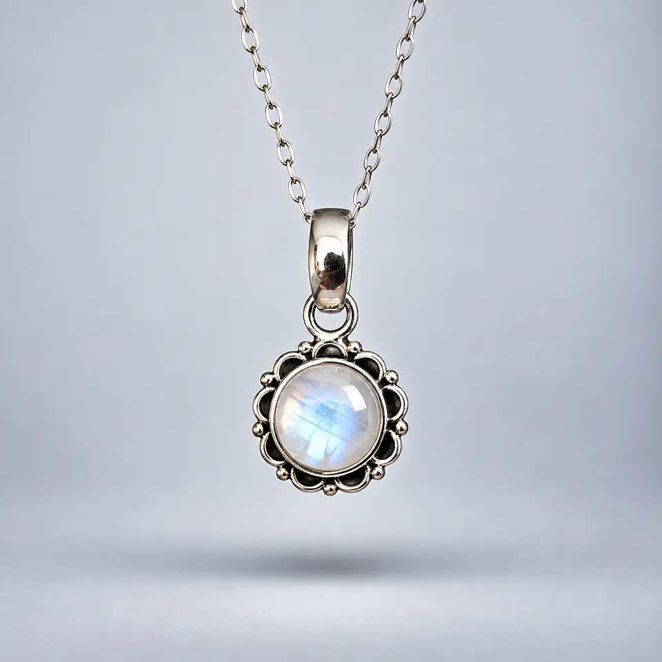 Colgante Floral – Piedra Luna 1