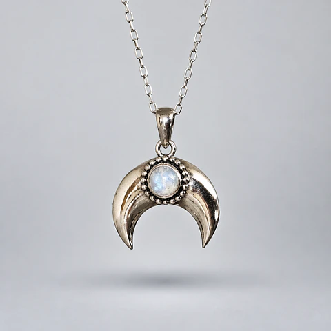Colgante Luna Creciente – Piedra Luna