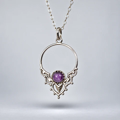 Colgante Gota Ornamental – Amatista