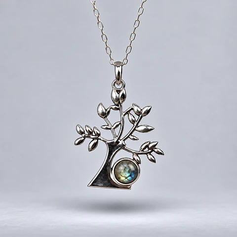 Colgante Árbol de la Vida Boreal – Labradorita