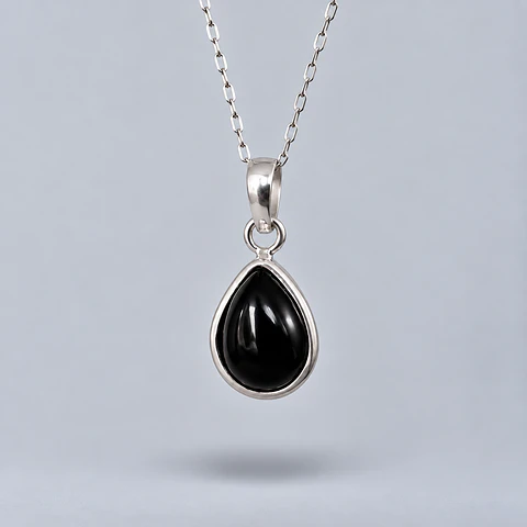 Colgante Gota de Ónix en Plata 925