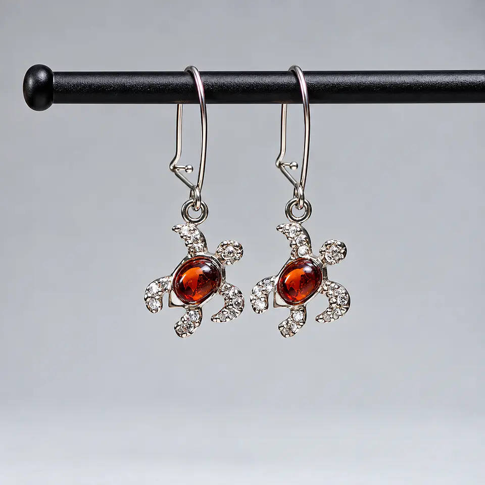 Aros Tortuga Granate en Plata 950 1
