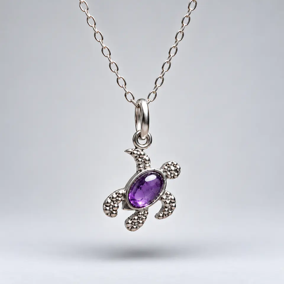 Colgante Tortuga Amatista en Plata 950 1