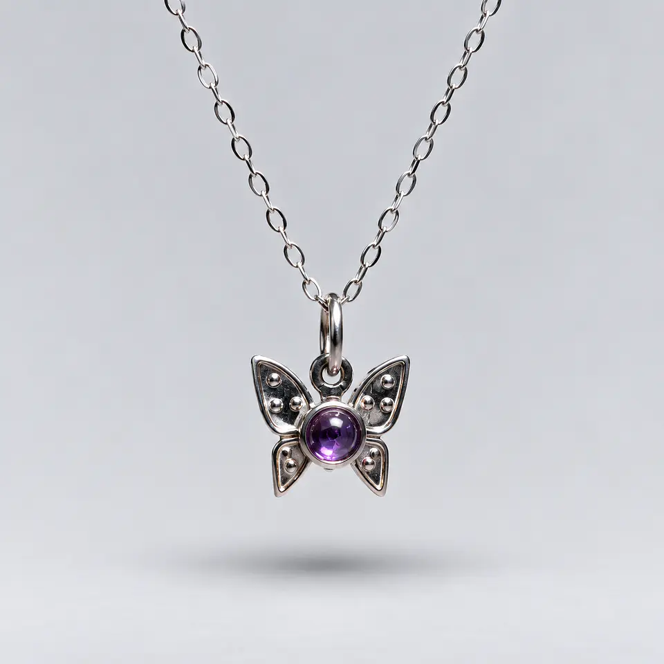 Colgante Mariposa Amatista en Plata 950 1